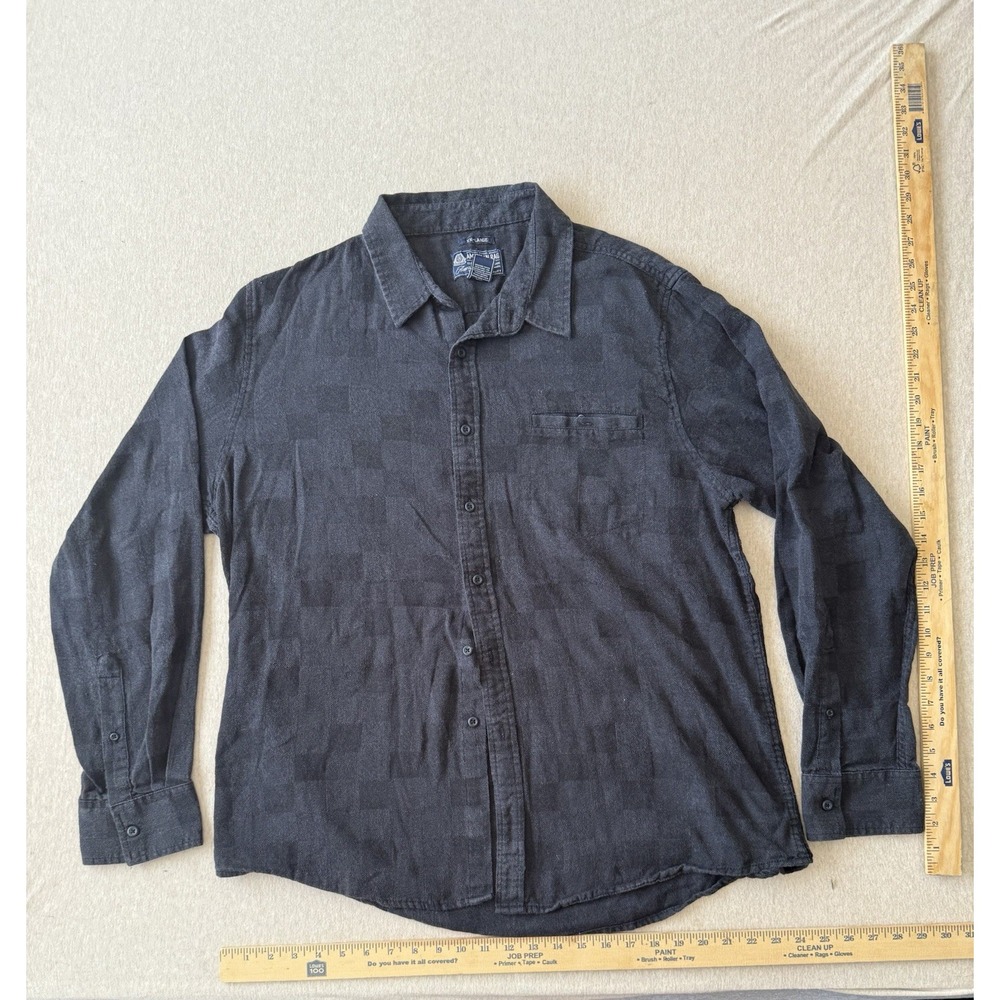 American Rag Men's XXL gray Long Sleeve Button Up W Collar Flannel Shirt